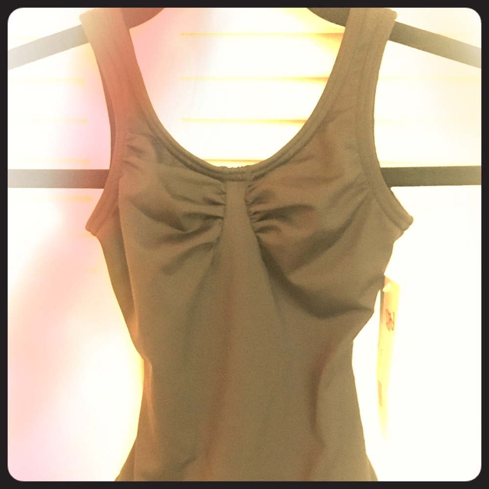 Girl's black tank leotard